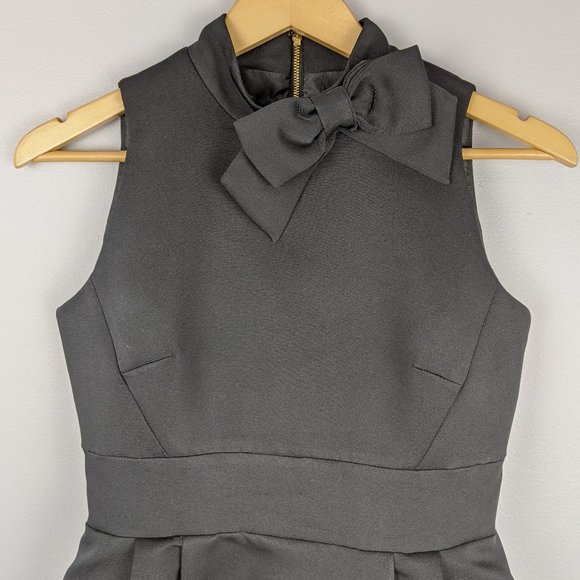Kate Spade Black Bow Fit & Flare Dress w/ Pockets - Picture 2 of 9
